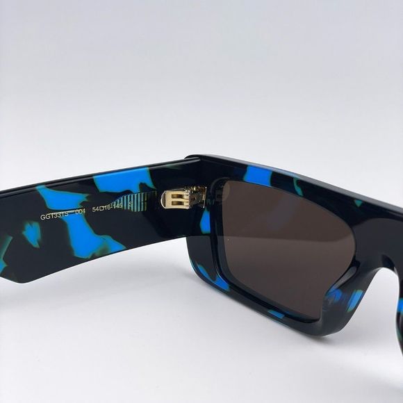 🔥Gucci GG1331S 004 Sunglasses Black Turquoise Havana Dark Brown Rectangl Unisex - Picture 11 of 12